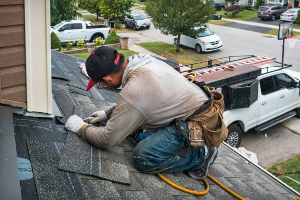 Professional Gutter Installation technician working in Chester, MD